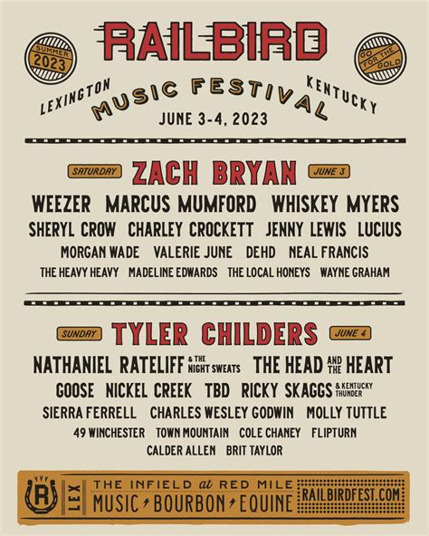 Railbird festival 2024 - Kentucky Music Festival 2024 – If you want to buy tickets to attend Bourbon & Beyond festival, they are available on the official website. Tickets also are available to purchase on the secondary market. Music festival fans can buy . Bourbon and bluegrass fans will soon be able to enjoy a new event that aims to celebrate …